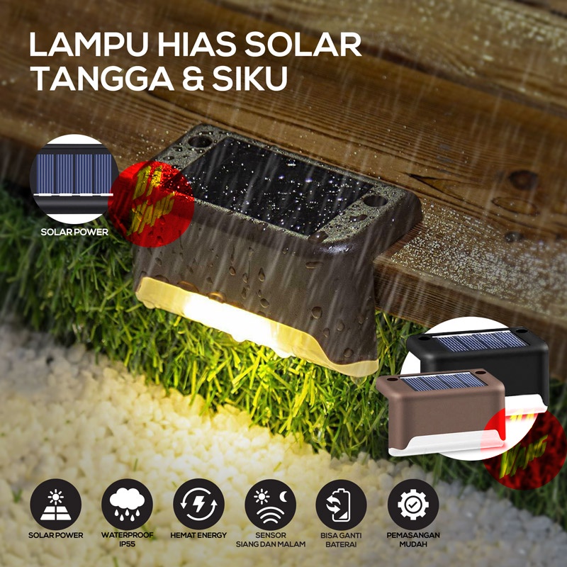 Lampu LED Solar Taman Tangga Pagar Lantai Tenaga Surya Matahari
