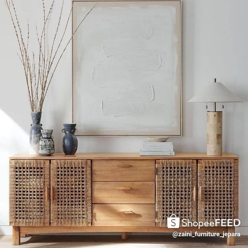 cabinet Minimalis Buffet Jati buffet Minimalis Jati rattan meja Tv Jati credenza gratis Ongkir