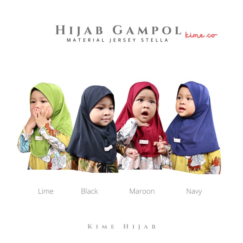 Hijab Anak Murah Syari Polos Hijab Gampol, by kimehijab