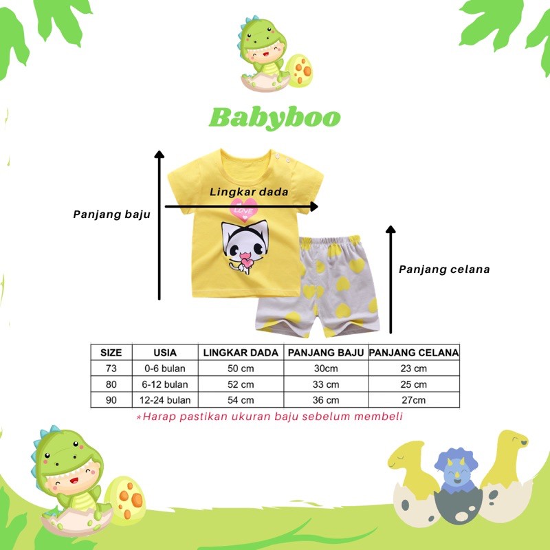 (0-24m) Setelan Baju Bayi/ Setelan Baju Bayi Lengan Pendek/ Setelan Bayi Import