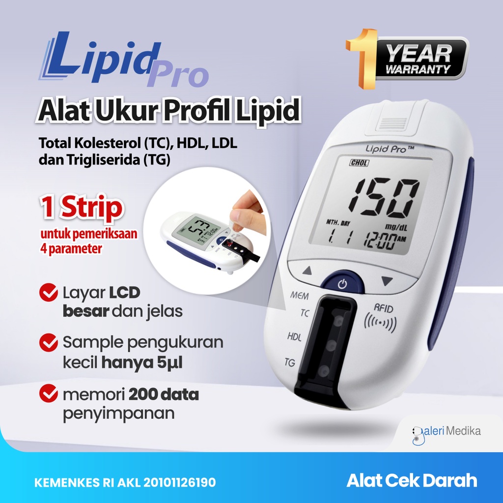 Jual Lipid Pro Meter Kolesterol Trigliserida Hdl Ldl Glucose Meter