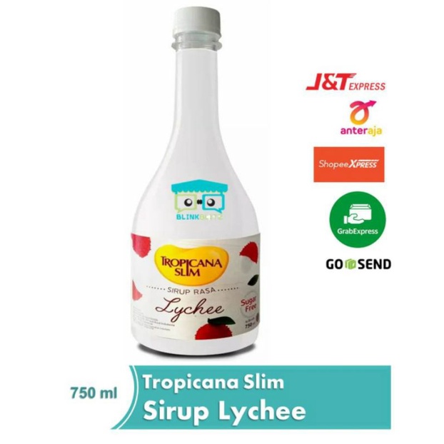 Tropicana Slim Sirup Lychee 750 ml Syrup Leci Sugar Free Diet Keto