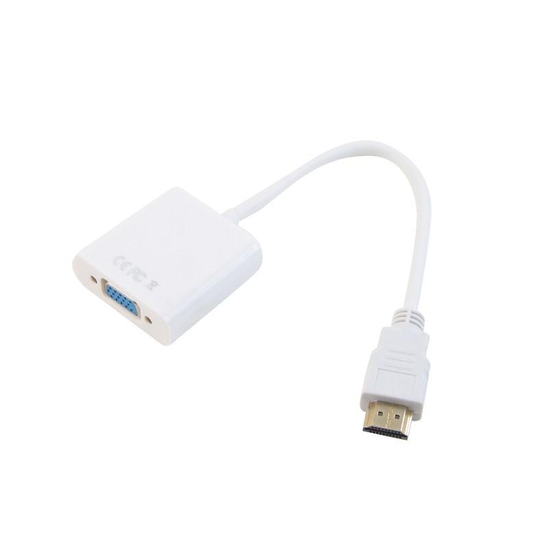 CONVERTER HDMI TO VGA + JACK AUDIO WARNA HITAM CONNECTOR HDMI TO VGA + AUDIO - TEKNO KITA
