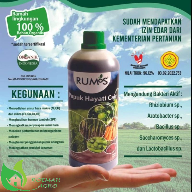 Jual Pupuk Hayati Cair Organik Rumos Kemasan 1 Liter Shopee Indonesia 