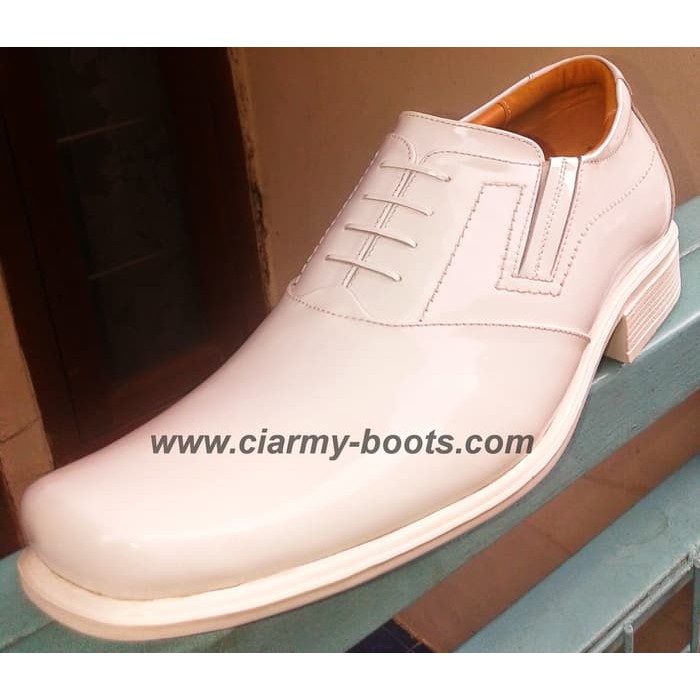 Sepatu Pantofel Kulit PUTIH |PDH | PDL | Ciarmy C-050P