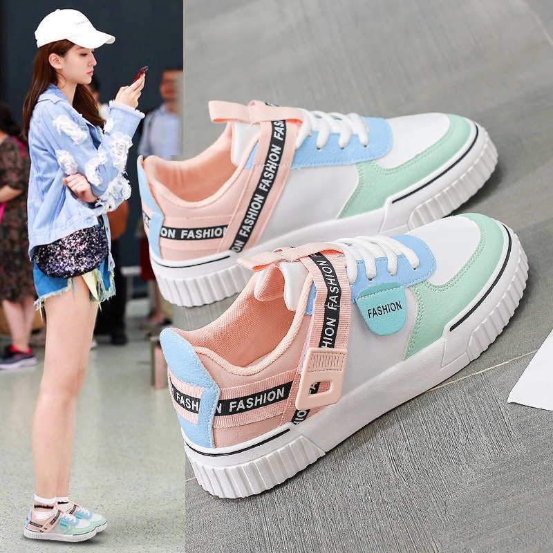 Sepatu Sneakers Korean Style Perempuan Import Color Full Sneaker Perempuan Terbaru 2022 SP-186