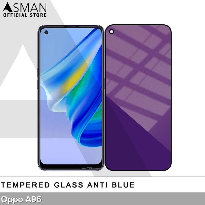 Tempered Glass Blue Light Full Lem OPPO A95 Anti Radiasi