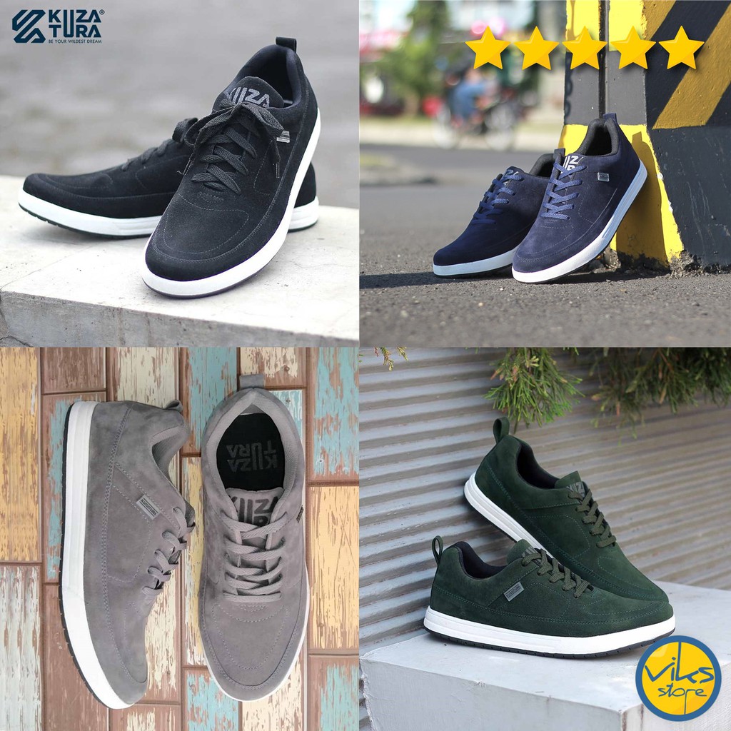 Sepatu Sneakers Pria Cowok Tali Style Casual Distro Kuzatura Original Bahan Suede Lokal Premium Elegan Sepatu Sekolah Kuliah Kerja Olahraga