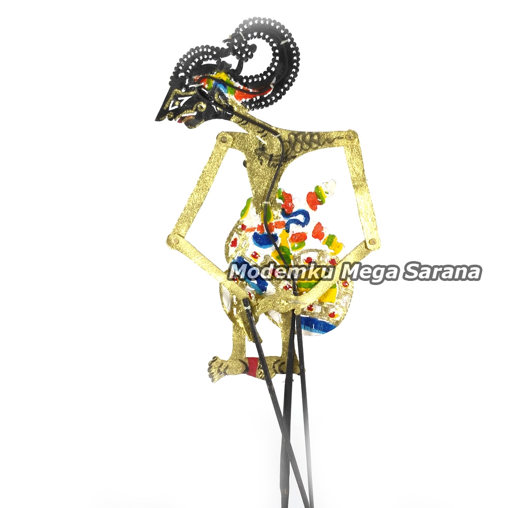 Wayang Kulit Kidangan Janaka Janoko / Arjuna 30cm - Biasa Gagang Bambu