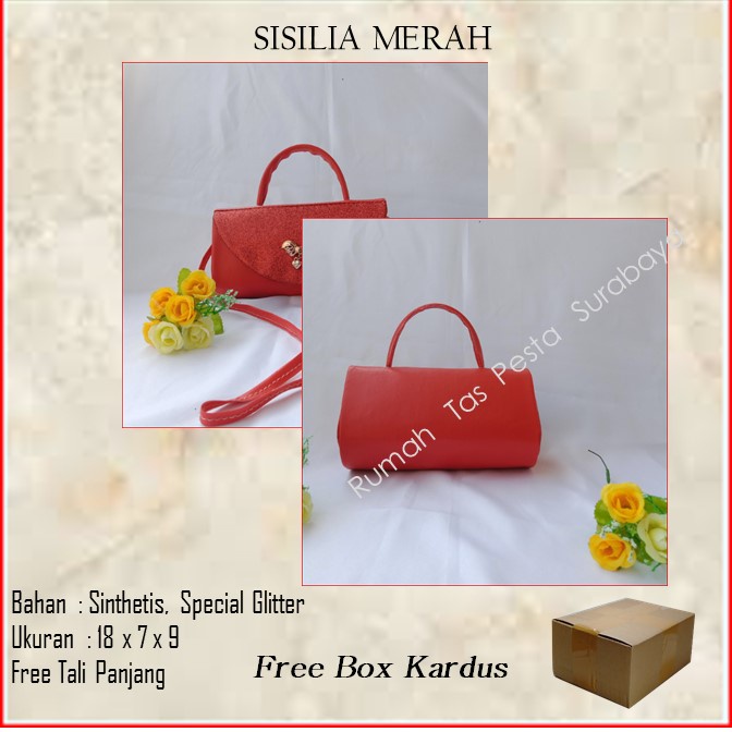 Tas Bagus,Tas Unik,Tas Elegan ,SISILIA MERAH