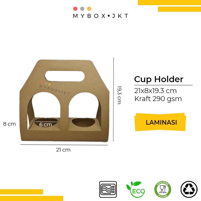 

Cup Holder Paper Kraft 21x8x19,3 cm LAMINASI