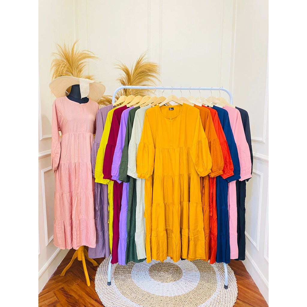 gamis layer jumbo/gamis rempel jumbo/gamis umpak/gamis tangan balon/gamis jumbo/daster jumbo/gamis b