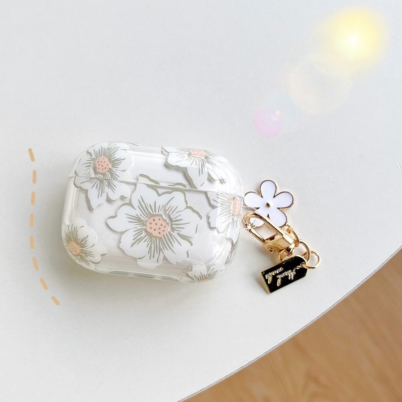 White Flower Softcase for Airpods 1 2 Pro 3 Case Casing Airpods Lucu