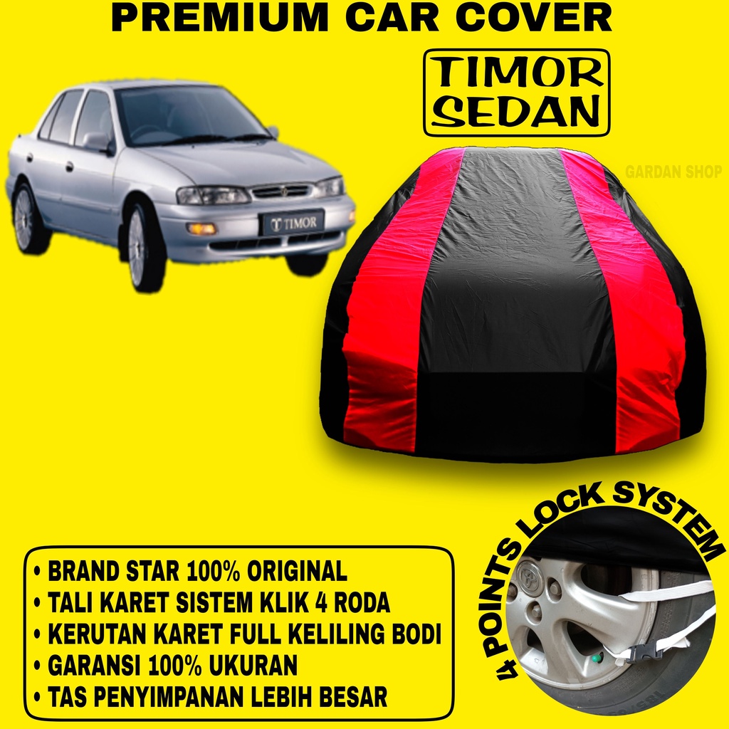 Body Cover TIMOR SEDAN Sarung MERAH Penutup Bodi Mobil Timor Sedan Kia Sephia Waterproof PREMIUM