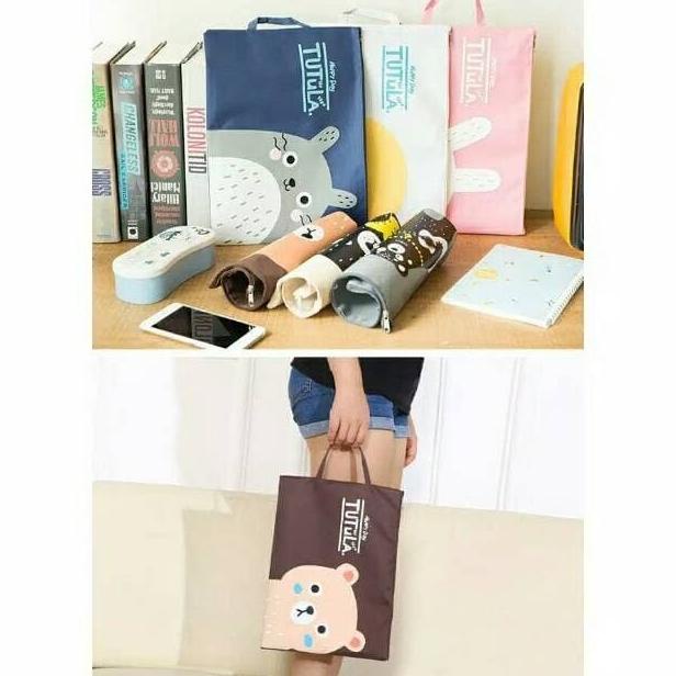 

CREATIVE FUN PRINT PORTABLE A4 MAP FILE STORAGE POUCH BAG TEMPAT BUKU
