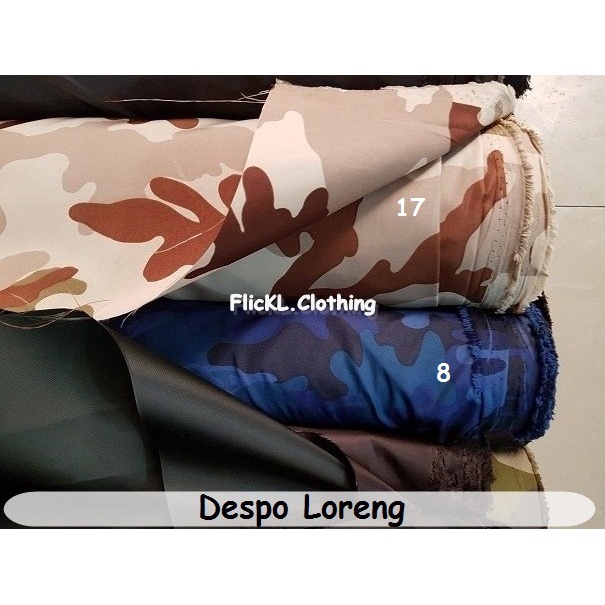 Bahan Kain Despo Loreng Camo Parasit Parasut Loreng Tidak Anti Air