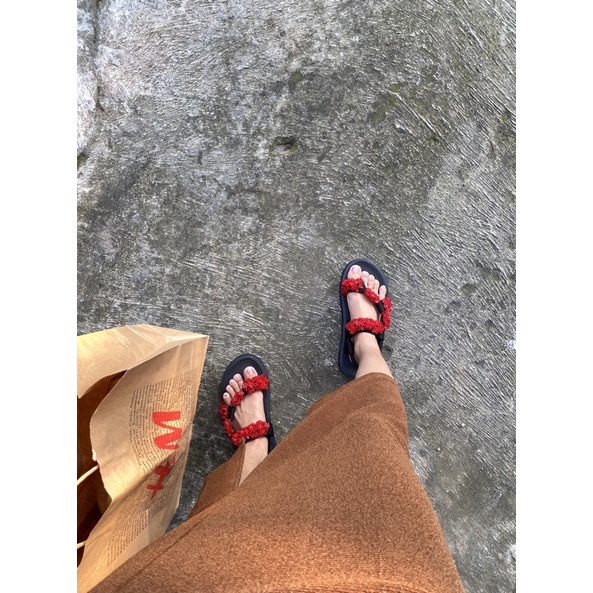 Jiaa Sandals Beads Red