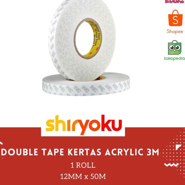 

Terbaru! Double Tape Kertas 3m 12mm x 50meter