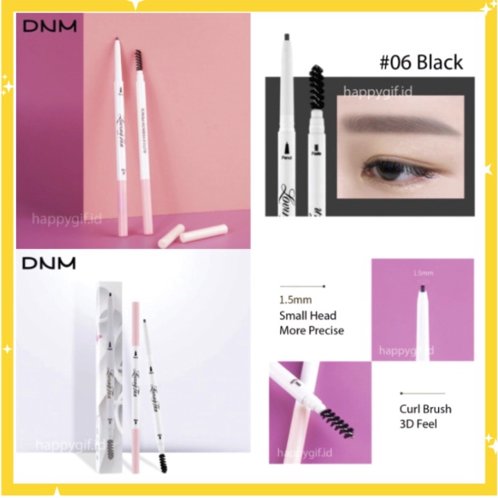 DNM Eyebrow Pensil Alis Original 1,5mm Kepala Ganda 6 Warna LA052
