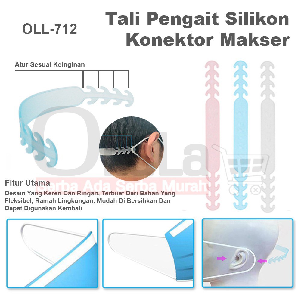 Pengait Masker bahan Karet Silikon Lentur OLL-712