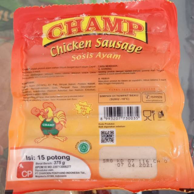 

CHAMP SOSIS AYAM 15 Pcs