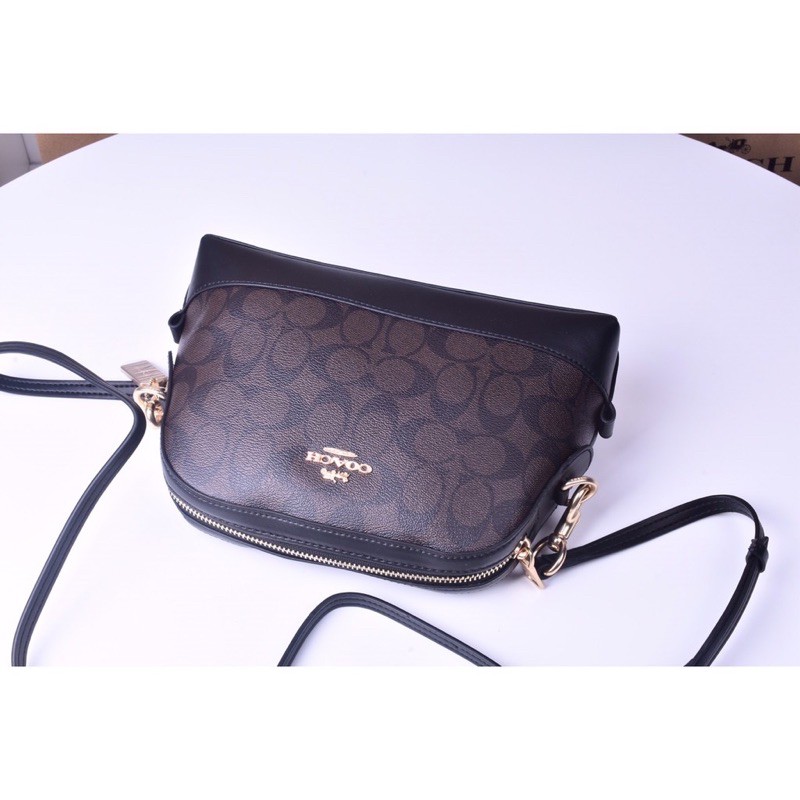 COACH DOME CROSSBODY IN SIGNATURE - MAHOGANY