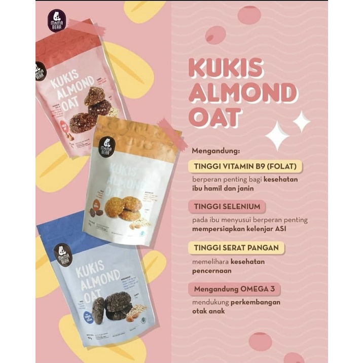 Mama Bear Kukis Almond Oat / Kukis Almond Oat MamaBear/ Kukis Pelancar ASI/ ASI Booster