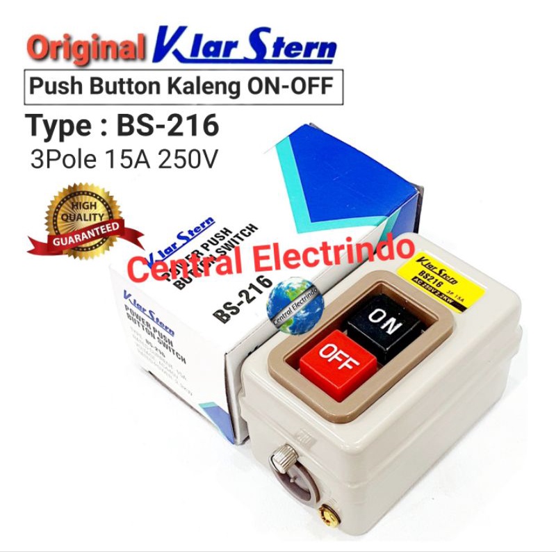 Push Button On-Off BS-216 15A/250V/2.2KW KlarStern.