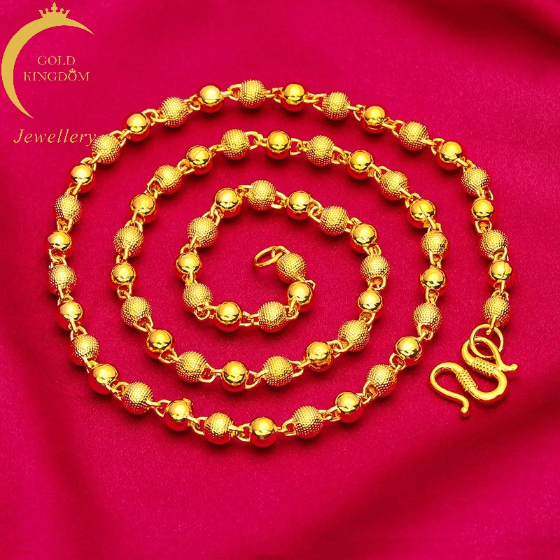 Kalung Manik-Manik Lapis Emas Asli Kadar 375 Desain Buddha Untuk Pria