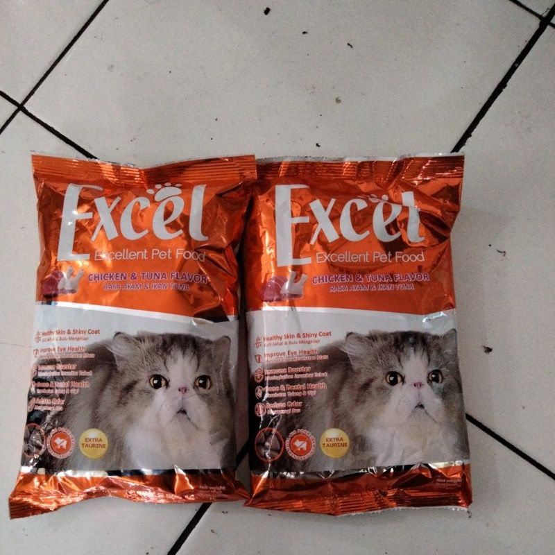 Makanan Kucing Excel Segitiga /Excel Chiken Tuna Flavour 500 Gram Cat Food Price Promo