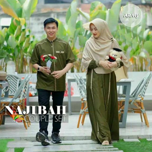 CP NAJIBAH, COUPLE PASANGAN, MOSCREPE PREMIUM, GAMIS HIJAB MUSLIM, MAXY DRESS