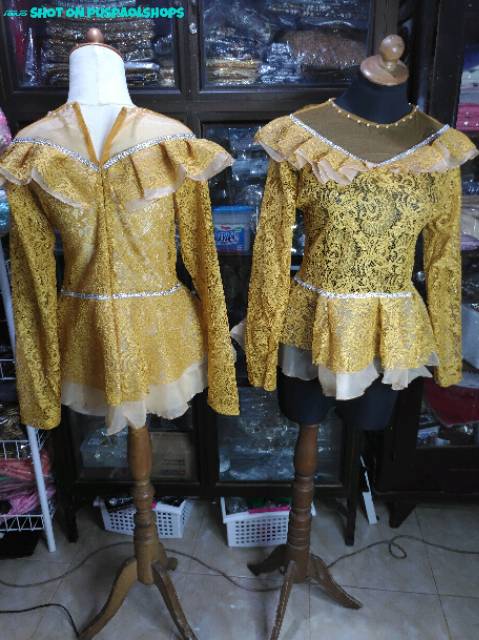 Kebaya pager ayu broklat kerah mutiara gold/ kebaya wisuda/ kebaya domas