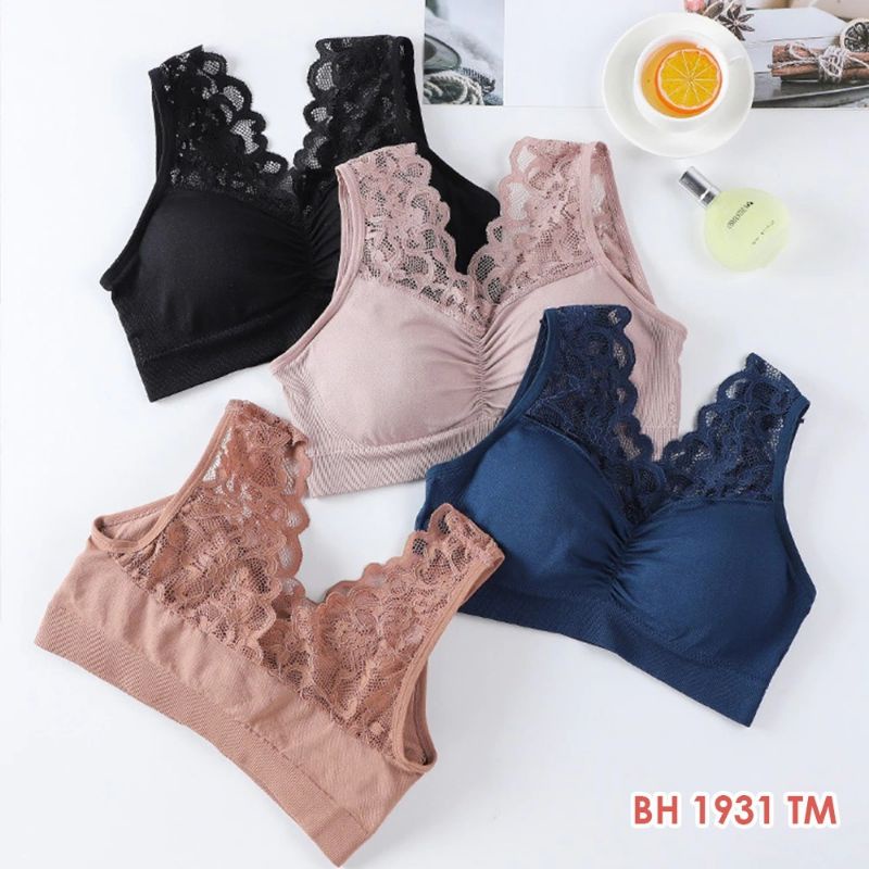 TIANA Sport Bra Seamless Ada Busa/BH Wanita Tanpa Kawat Bahan Elastis Sexy Bralette