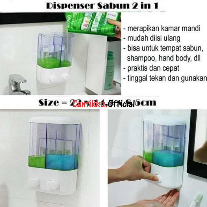 [COD] DISPENSER SABUN CAIR TEMPAT SABUN TEMPEL TEMPAT SABUN CAIR SAMPO DISPENSER SABUN 1000ML 2TABUN