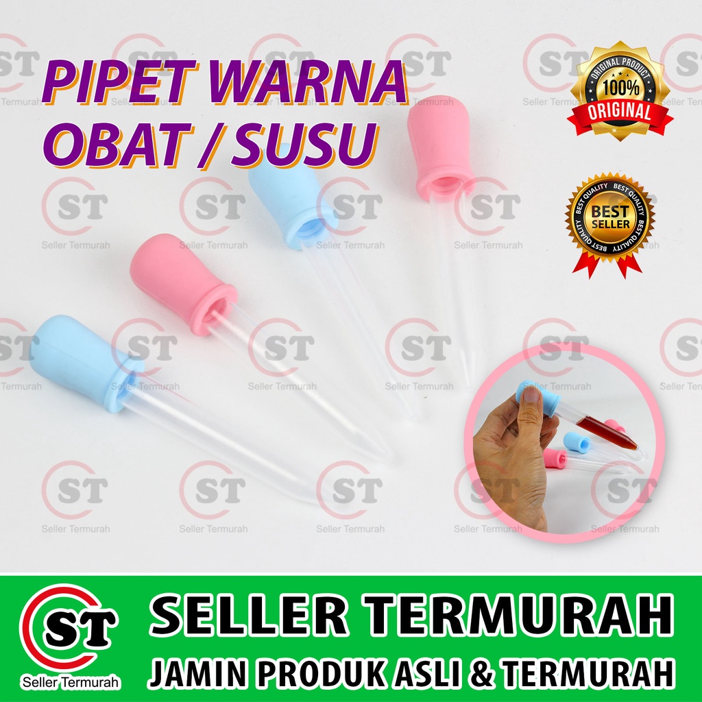 Pipet Warna 5ml Pipet Obat Pipet Tetes Suap Susu Makan Hewan Kucing Anjing Burung Hamster Spuit Prem