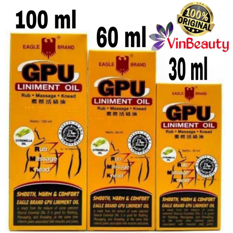 ORIGINAL GPU MINYAK URUT 100 ML / 60 ML / 30 ML CAP LANG MINYAK PIJAT URUT GPU