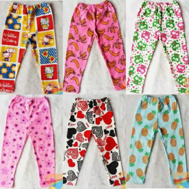 Celana panjang Legging bayi anak perempuan motif 6bulan 1 2 3 4 tahun