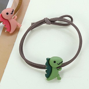 MURMURE.ID | IKAT RAMBUT ALA KOREA MOTIF DINOSAURUS KUNCIR CANDY IMPORT MURAH KARET RAMBUT DINO HA059-C - TALI COFFEE