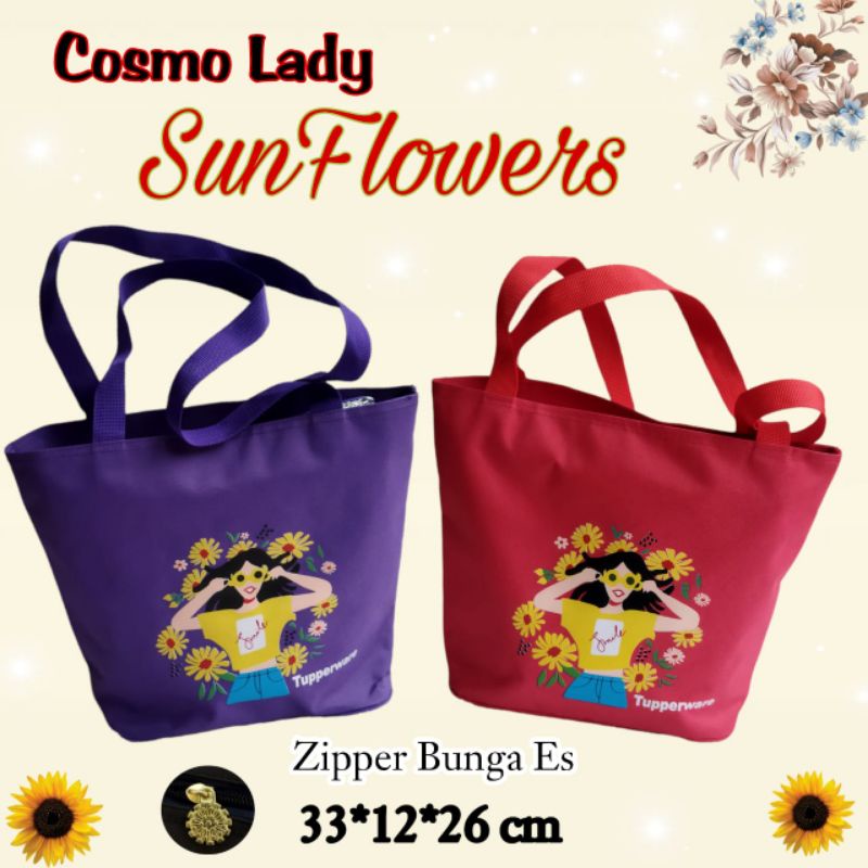 Tas Cosmo Sunflowers ( Zipper Bunga Es )