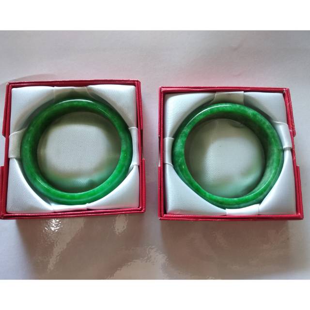 Gelang batu giok ORIGINAL gelang giok hijau asli