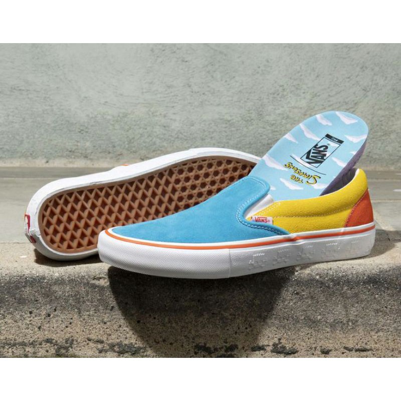  Sepatu  Vans  Slip On Pro The Simpsons Blue YellowOriginal 