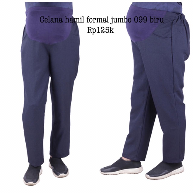 Celana hamil 099 biru jumbo formal