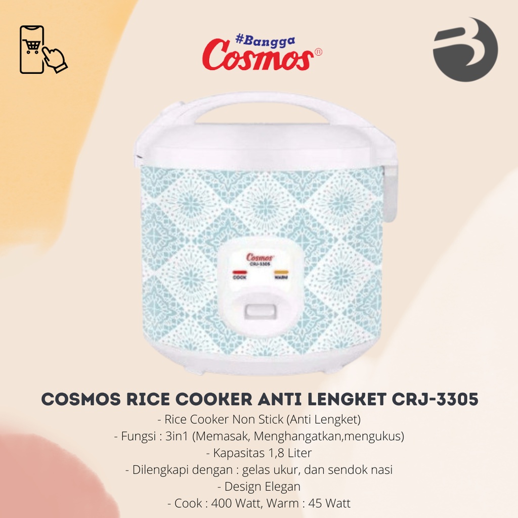 COSMOS RICE COOKER CRJ3305 CRJ 3305 SURPRICE SERIES 1.8L