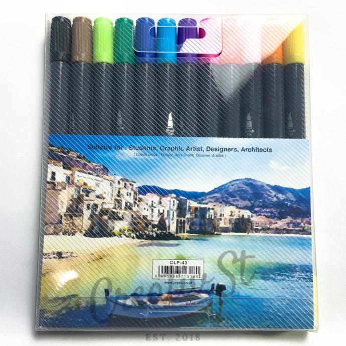 

(BISA COD) Joyko Brush Pen AQUARELLE 12 Warna CLP-43 Acquarelle TERBARU Kode 828