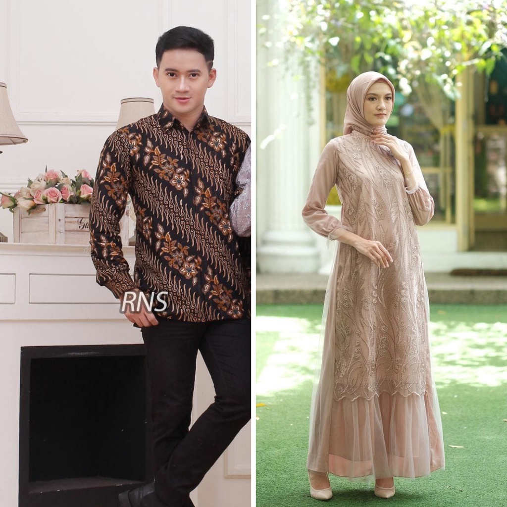 Jual JUMBO READY COD | MALIKA DRESS COUPLE KEMEJA BATIK PRIA LENGAN