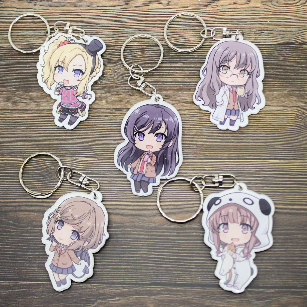 Buta Yarou Bunny Senpai Sakurajima Mai Gantungan Kunci Koleksi Anime Akrilik Dua Sisi GC0901 YOTAKUS