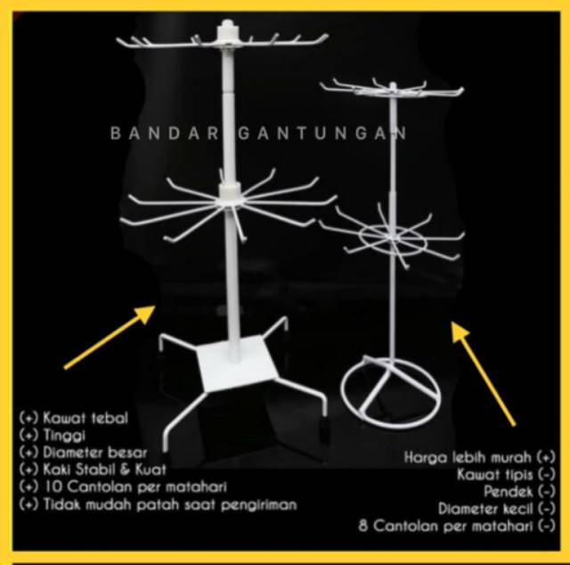 Gantungan Putar Matahari 2 Tingkat Besar/Display Aksesoris Hp Kalung Gantungan Masker/Ram Putar(BH)