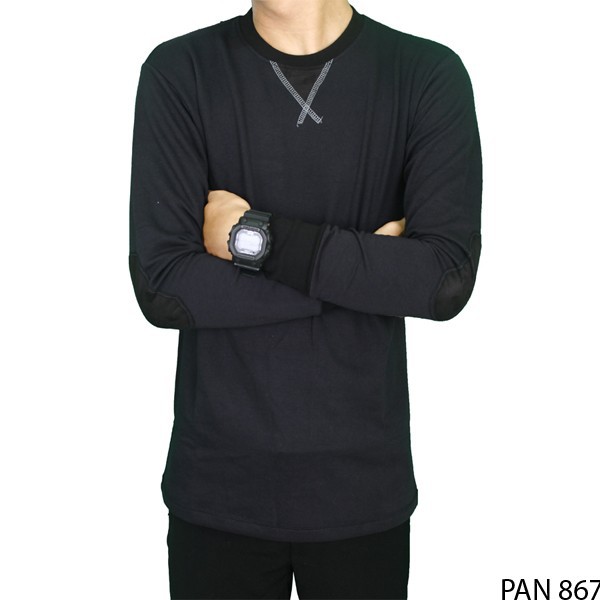 Tshirt Trendy Basic Panjang Pria Terry Navy – PAN 867