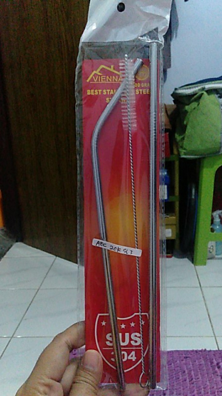 Sedotan Stainless Steel Set 3in1 /sedotan Vienna