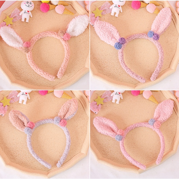 BANDO KOREA WANITA ANAK PEREMPUAN KUPING KELINCI BUNNY AKSESORIS BANDANA LUCU IMPORT AK62